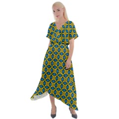 Gordium Cross Front Sharkbite Hem Maxi Dress by deformigo