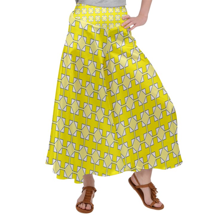 Goldenrod Satin Palazzo Pants