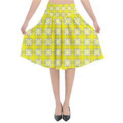 Goldenrod Flared Midi Skirt by deformigo