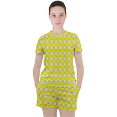 Goldenrod Women s Tee And Shorts Set