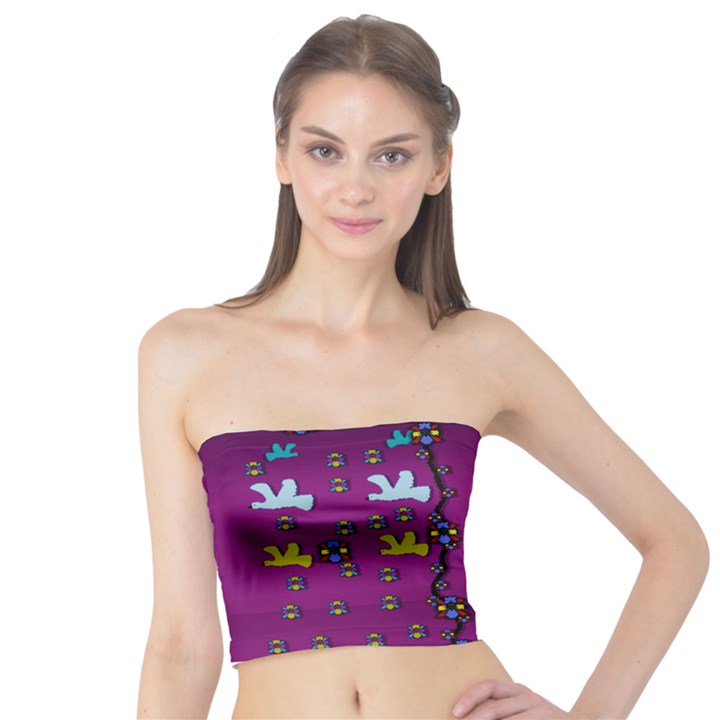 Birds In Freedom And Peace Tube Top