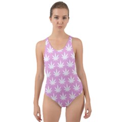 Kawaii Cannabis  Cut-out Back One Piece Swimsuit