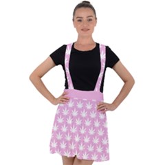 Kawaii Cannabis  Velvet Suspender Skater Skirt