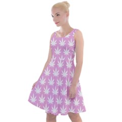 Kawaii Cannabis  Knee Length Skater Dress