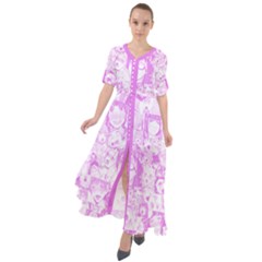 Pink Hentai  Waist Tie Boho Maxi Dress