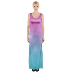 Pastel Goth Galaxy  Thigh Split Maxi Dress