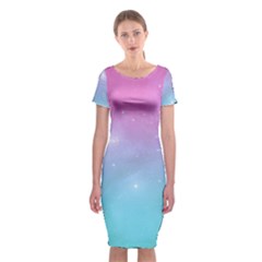 Pastel Goth Galaxy  Classic Short Sleeve Midi Dress