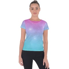 Pastel Goth Galaxy  Short Sleeve Sports Top  by thethiiird