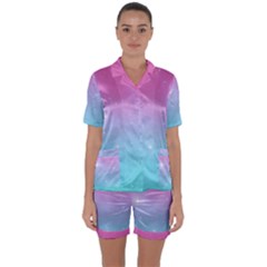 Pastel Goth Galaxy  Satin Short Sleeve Pyjamas Set