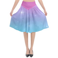 Pastel Goth Galaxy  Flared Midi Skirt