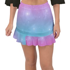 Pastel Goth Galaxy  Fishtail Mini Chiffon Skirt by thethiiird