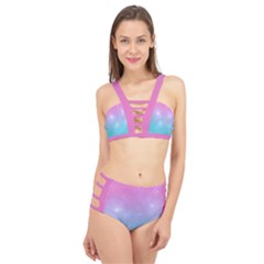 Pastel Goth Galaxy  Cage Up Bikini Set