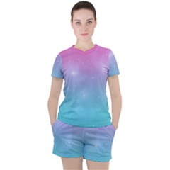Pastel Goth Galaxy  Women s Tee And Shorts Set