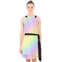 Pastel Goth Rainbow  Halter Collar Waist Tie Chiffon Dress View1