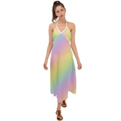 Pastel Goth Rainbow  Halter Tie Back Dress  by thethiiird