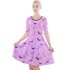 Spooky Pastel Goth  Quarter Sleeve A-line Dress by thethiiird