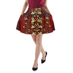 Happy Birds In Freedom And Peace A-line Pocket Skirt by pepitasart