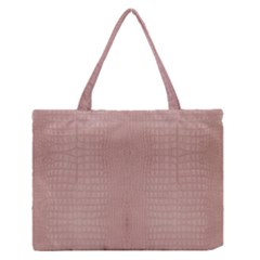 Pink Alligator Print Zipper Medium Tote Bag by LoolyElzayat