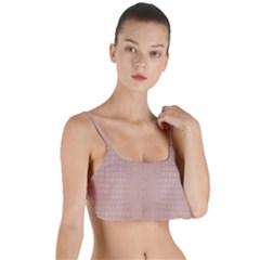Pink Alligator Print Layered Top Bikini Top  by LoolyElzayat