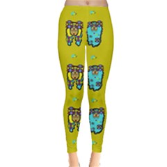 Peace People Hippie Friends And Free Living Fauna Leggings  by pepitasart