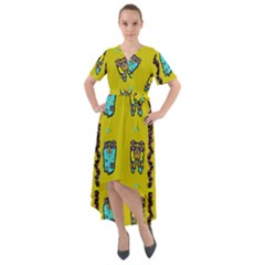 Peace People Hippie Friends And Free Living Fauna Front Wrap High Low Dress