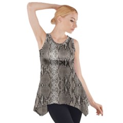 Python Snakeskin Print Side Drop Tank Tunic