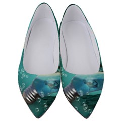 Awesome Light Bulb With Tropical Island Women s Low Heels by FantasyWorld7