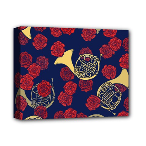 Roses French Horn  Deluxe Canvas 14  X 11  (stretched) by BubbSnugg