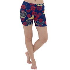 Roses French Horn  Lightweight Velour Yoga Shorts by BubbSnugg