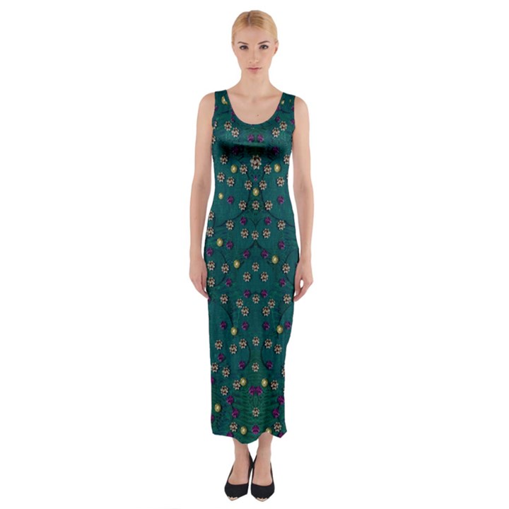 Reef Filled Of Love And Respect With  Fauna Ornate Fitted Maxi Dress