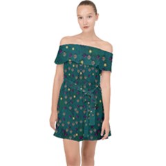 Reef Filled Of Love And Respect With  Fauna Ornate Off Shoulder Chiffon Dress by pepitasart