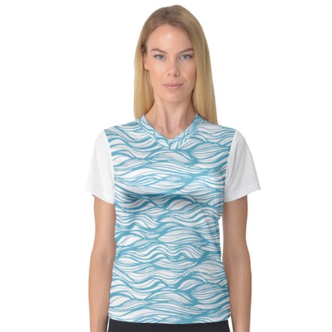 Abstract V-neck Sport Mesh Tee by homeOFstyles