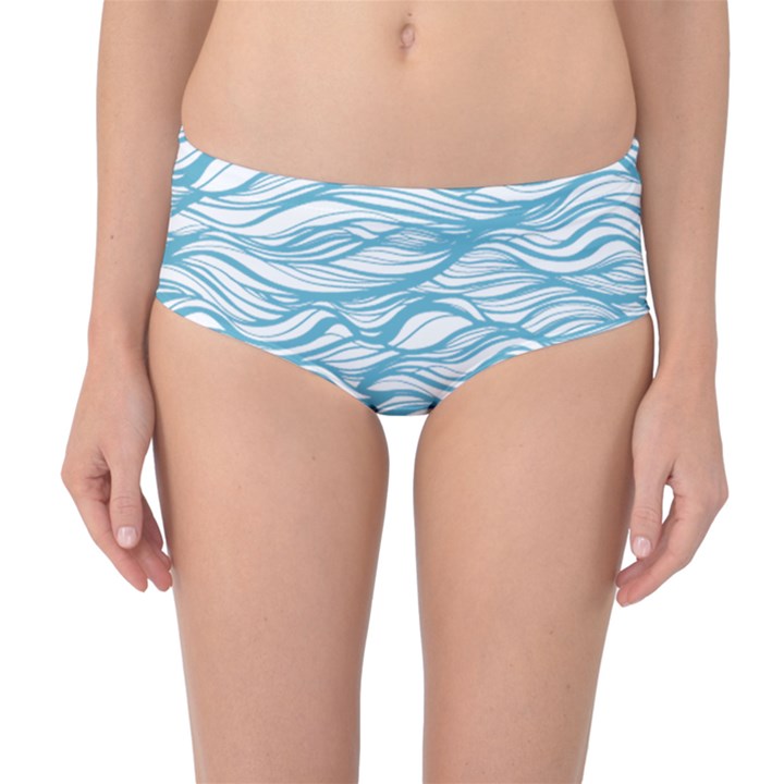 Abstract Mid-Waist Bikini Bottoms