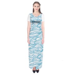 Abstract Short Sleeve Maxi Dress