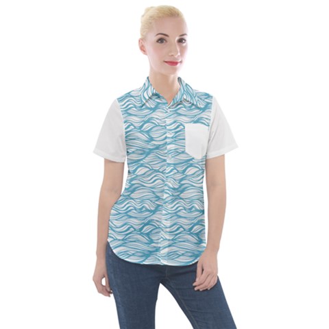 Abstract Women s Short Sleeve Pocket Shirt by homeOFstyles