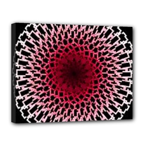 Gradient Spirograph Canvas 14  X 11  (stretched) by JayneandApollo