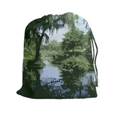 Away From The City Cutout Painted Drawstring Pouch (2xl) by SeeChicago