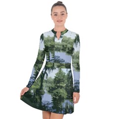 Away From The City Cutout Painted Long Sleeve Panel Dress by SeeChicago