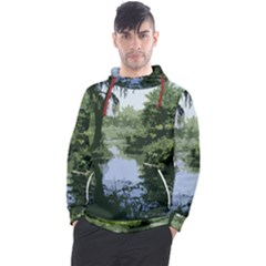 Away From The City Cutout Painted Men s Pullover Hoodie