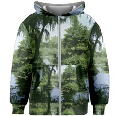 Away From The City Cutout Painted Kids  Zipper Hoodie Without Drawstring by SeeChicago