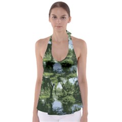 Away From The City Cutout Painted Babydoll Tankini Top by SeeChicago