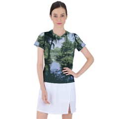 Away From The City Cutout Painted Women s Sports Top by SeeChicago