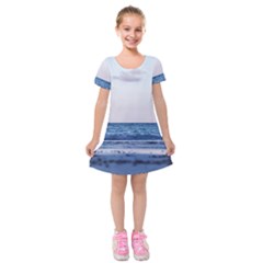 Pink Ocean Hues Kids  Short Sleeve Velvet Dress by TheLazyPineapple