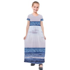 Pink Ocean Hues Kids  Short Sleeve Maxi Dress by TheLazyPineapple