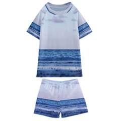 Pink Ocean Hues Kids  Swim Tee And Shorts Set by TheLazyPineapple