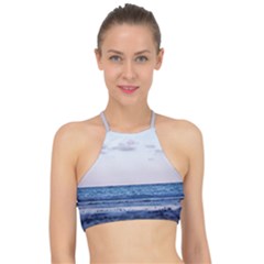 Pink Ocean Hues Racer Front Bikini Top