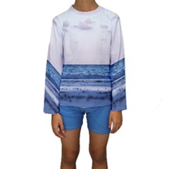 Pink Ocean Hues Kids  Long Sleeve Swimwear by TheLazyPineapple