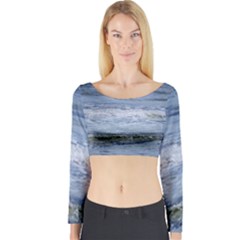 Typical Ocean Day Long Sleeve Crop Top by TheLazyPineapple