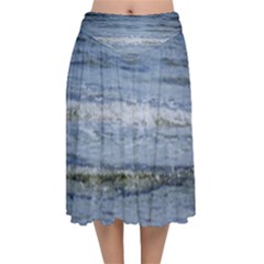 Typical Ocean Day Velvet Flared Midi Skirt by TheLazyPineapple