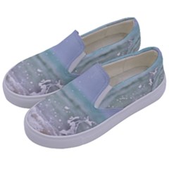 Ocean Heart Kids  Canvas Slip Ons by TheLazyPineapple